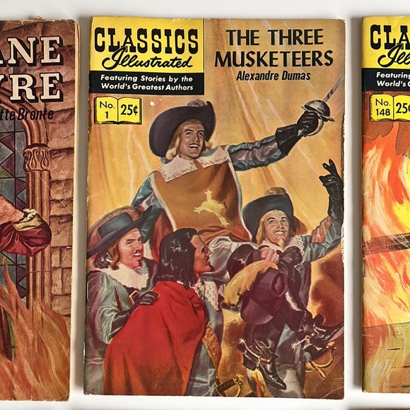 6 COMIC LOT Classics Illustrated and CI Junior -Jane Eyre 39, Three Musketeers 1 - Picture 3 of 9
